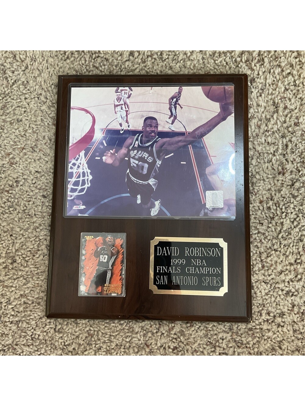 Vintage David Robinson 1999 NBA Finals Championship Plaque Photo & Card